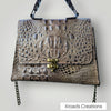 The Solie - Brown Croc Embossed