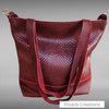 Basic Tote - Burgundy special textured leather and embossed pocket