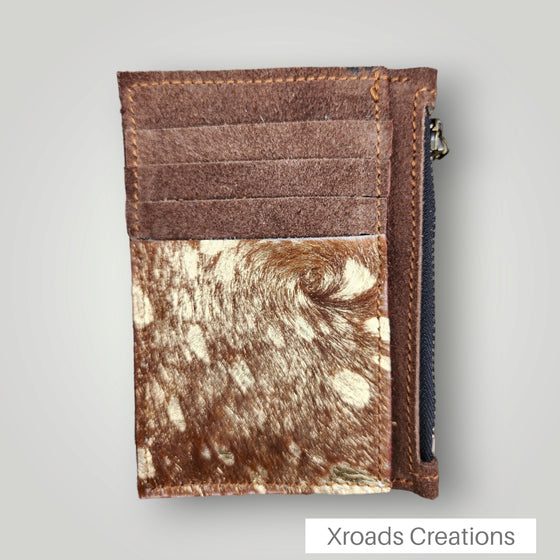 Acid Brown - Hair-on Zippered Wallet