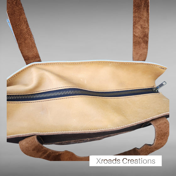 Basic Tote - Hair On Brown with horses detail