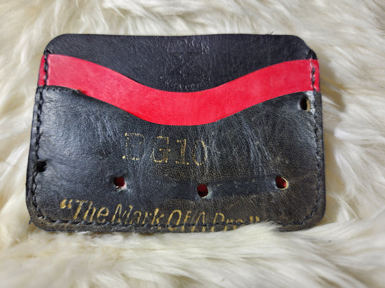 Baseball Glove Mini Wallet- black/red